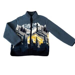 Old Navy Blue Mountain View Fleece Zip-Up Boys Size M(8)